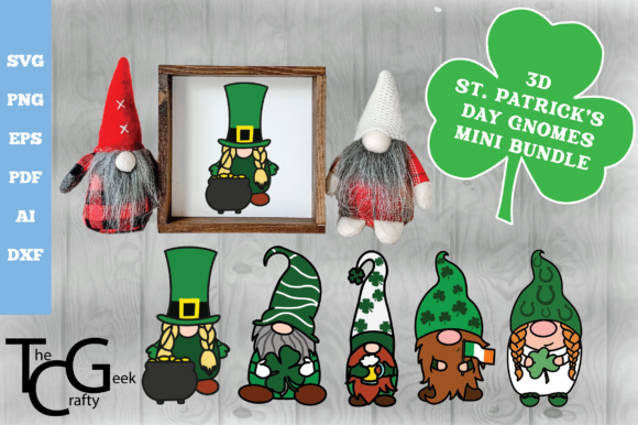 3D Layered St. Patrick's Gnome Bundle for Crafters