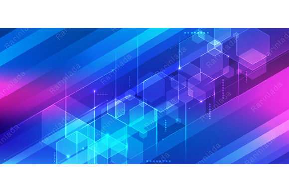 Abstract 3D Technology Digital Geometric Design
