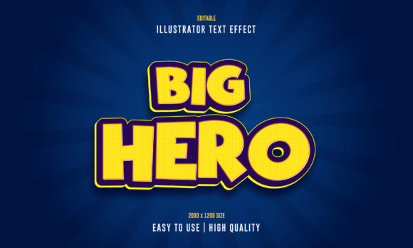 Big Hero 3D Vector Text Effect for Pro Design