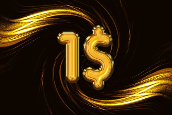 Boost Sales with a 3D Gold $1 Symbol