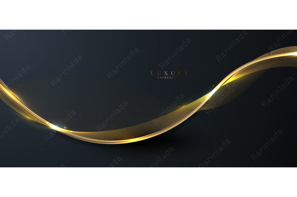 Elevating Brand Perception Through Abstract Elegant 3D Golden Wave Elements