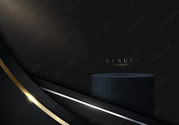 Evaluating the 3D Black Podium Gold Curve Graphic for High-End Visual Presentations