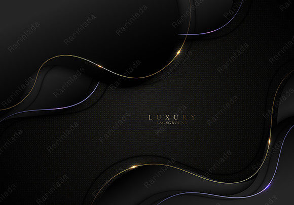 Luxury Black Wave Curve Shape Background