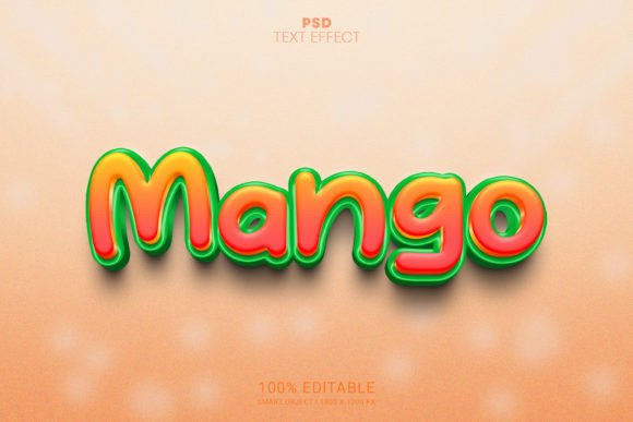 Mango 3D PSD Editable Text Effect Guide